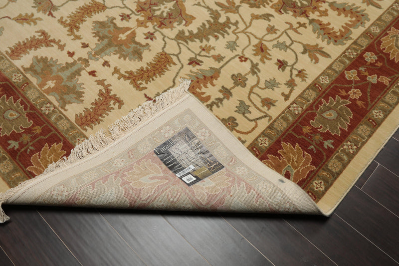 7'11" x 11' Traditional 100% Wool Oriental Area Rug Ivory