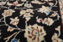 2'3" x 6'8" Runner Hand Knotted Wool Nain 200 KPSI Oriental Area Rug Black
