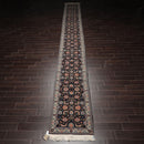 2'6" x 21'5” Hand Knotted 200 KPSI Rare Romanian Kashaan Area Rug Midnight Blue Runner