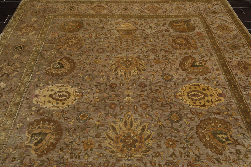 8' x 9'10" Hand Knotted 100% Wool Traditional 250 KPSI Oriental Area Rug Taupe
