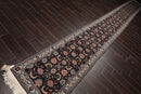 2'6" x 21'5” Hand Knotted 200 KPSI Rare Romanian Kashaan Area Rug Midnight Blue Runner