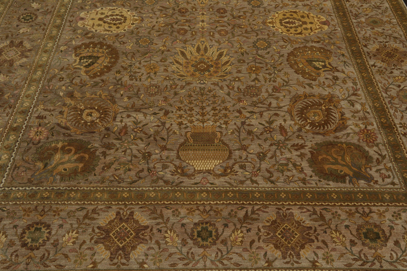8' x 9'10" Hand Knotted 100% Wool Traditional 250 KPSI Oriental Area Rug Taupe