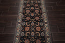 2'6" x 21'5” Hand Knotted 200 KPSI Rare Romanian Kashaan Area Rug Midnight Blue Runner