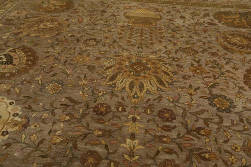 8' x 9'10" Hand Knotted 100% Wool Traditional 250 KPSI Oriental Area Rug Taupe