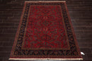 5'7" x 8' Runner Hand Knotted 100% Wool Sarouk 250 KPSI Oriental Area Rug Rose