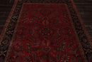 5'7" x 8' Runner Hand Knotted 100% Wool Sarouk 250 KPSI Oriental Area Rug Rose