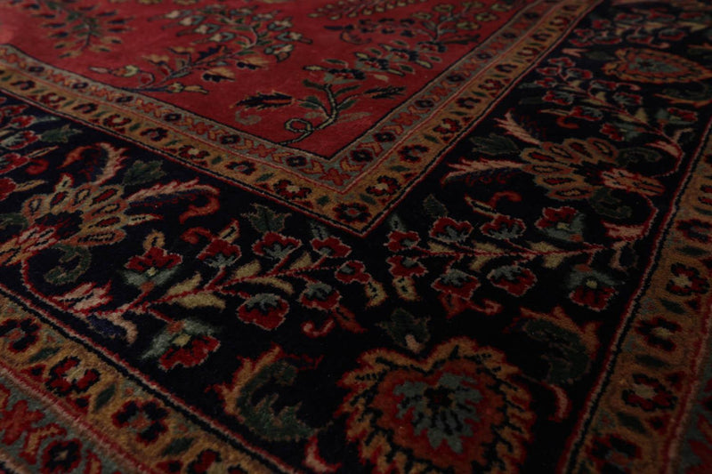 5'7" x 8' Runner Hand Knotted 100% Wool Sarouk 250 KPSI Oriental Area Rug Rose