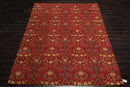 8' x 10'1" Lapchi Hand Knotted 100% Wool Floral Tibetan Oriental Area Rug Coral