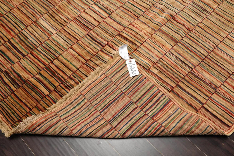 6' x 8' Hand Knotted 100% Wool Peshawar Modern Oriental Area Rug Tan