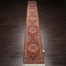 2'6" x 19'3” Hand Knotted Wool Rare Romanian Herizz Area Rug Burnt Orange Runner