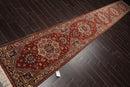 2'6" x 19'3” Hand Knotted Wool Rare Romanian Herizz Area Rug Burnt Orange Runner