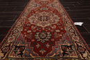 2'6" x 19'3” Hand Knotted Wool Rare Romanian Herizz Area Rug Burnt Orange Runner