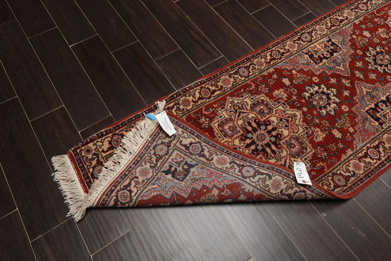 2'6" x 19'3” Hand Knotted Wool Rare Romanian Herizz Area Rug Burnt Orange Runner