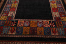 8'1"x 11'8" Hand Knotted Wool Gabehh Kashkuli 200 KPSI Oriental Area Rug Charcoal