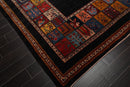 8'1"x 11'8" Hand Knotted Wool Gabehh Kashkuli 200 KPSI Oriental Area Rug Charcoal