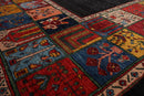 8'1"x 11'8" Hand Knotted Wool Gabehh Kashkuli 200 KPSI Oriental Area Rug Charcoal