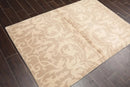 4' x 6' Hand knotted Tibetan Transitional 100% Wool Oriental Area Rug Beige