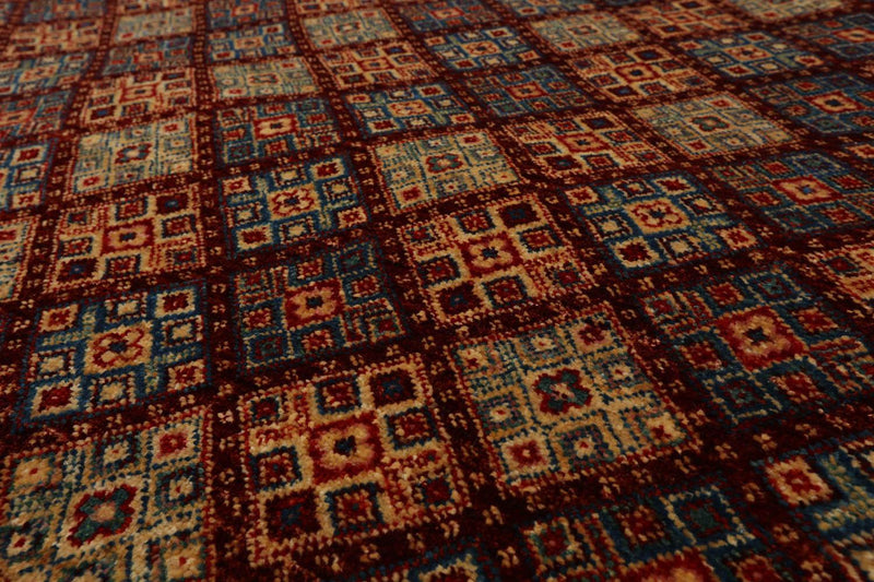5'6" x 7'10" Hand Knotted 100% Wool Kashkulli Oriental Area Rug Burgundy, Blue