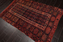 4' x 6'4" Antique Hand Knotted Flat Wool pile Melayaar Traditional Area Rug Navy