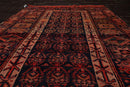 4' x 6'4" Antique Hand Knotted Flat Wool pile Melayaar Traditional Area Rug Navy