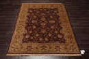 6'1" x 7'6" Hand Knotted 100% Wool Traditional Kashan Oriental Area Rug Maroon