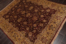 6'1" x 7'6" Hand Knotted 100% Wool Traditional Kashan Oriental Area Rug Maroon