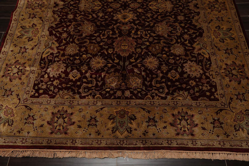 6'1" x 7'6" Hand Knotted 100% Wool Traditional Kashan Oriental Area Rug Maroon