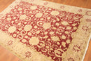 5'11" x 8’10" Hand Knotted Traditional Oushak Wool Oriental Area Rug Maroon