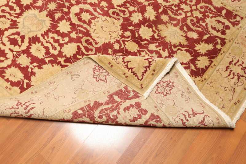 5'11" x 8’10" Hand Knotted Traditional Oushak Wool Oriental Area Rug Maroon