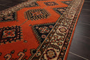 2'6" x 20'8" Hand Knotted Wool Rare Romanian Shirazz Area Rug Orange Runner