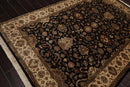 6' x 9' Hand Knotted Wool & Silk Pak Persian 16/18 300 KPSI Area Rug Black