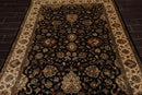 6' x 9' Hand Knotted Wool & Silk Pak Persian 16/18 300 KPSI Area Rug Black