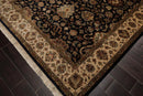 6' x 9' Hand Knotted Wool & Silk Pak Persian 16/18 300 KPSI Area Rug Black