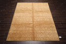 8'x10' Hand Knotted Wool & Silk Tibetan Oriental Area Rug Transitional Tan