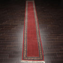 2'7" x 19' Hand Knotted 100% Wool Boteh Paisley Seraband Area Rug Red Runner