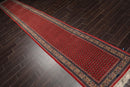 2'7" x 19' Hand Knotted 100% Wool Boteh Paisley Seraband Area Rug Red Runner