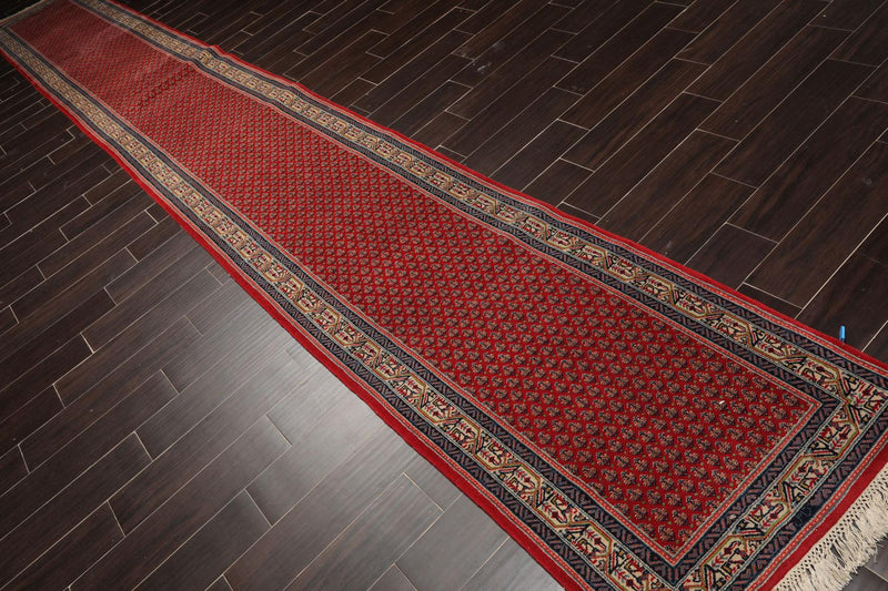 2'7" x 19' Hand Knotted 100% Wool Boteh Paisley Seraband Area Rug Red Runner