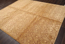 8'x10' Hand Knotted Wool & Silk Tibetan Oriental Area Rug Transitional Tan