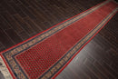 2'7" x 19' Hand Knotted 100% Wool Boteh Paisley Seraband Area Rug Red Runner