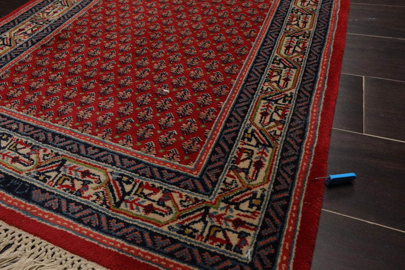 2'7" x 19' Hand Knotted 100% Wool Boteh Paisley Seraband Area Rug Red Runner