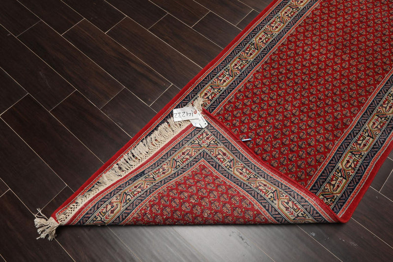 2'7" x 19' Hand Knotted 100% Wool Boteh Paisley Seraband Area Rug Red Runner