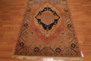 4'4''x6'4" Apricot Hand-Knotted Traditional Romanian Serapi 100% Wool Oriental Area Rug