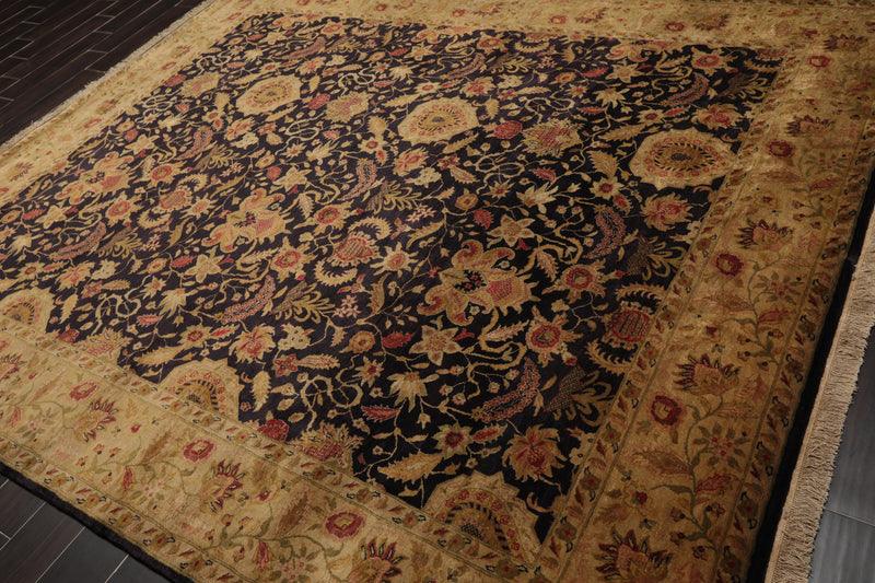 8'2" x 9'10" Hand Knotted Wool Agra 250 KPSI S.fine Veg dyes Area Rug Charcoal