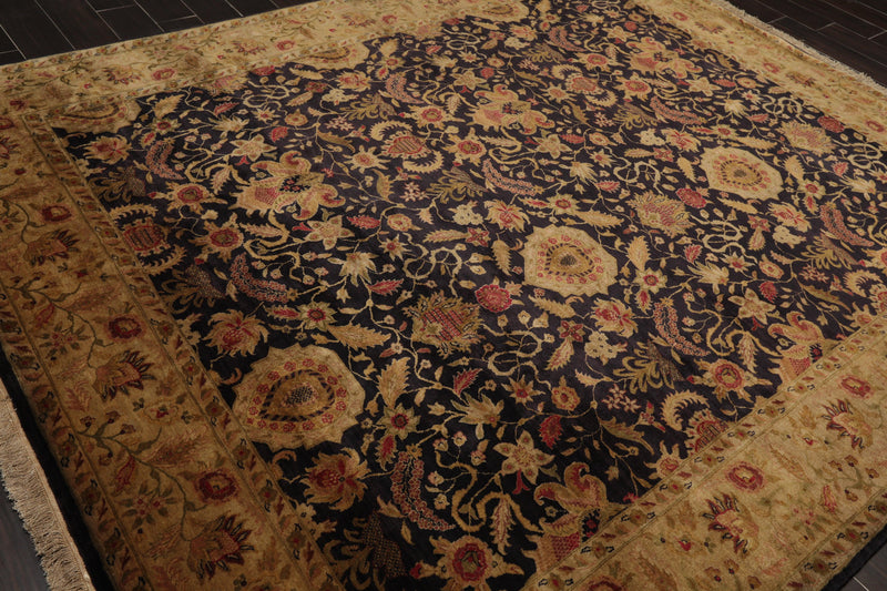 8'2" x 9'10" Hand Knotted Wool Agra 250 KPSI S.fine Veg dyes Area Rug Charcoal