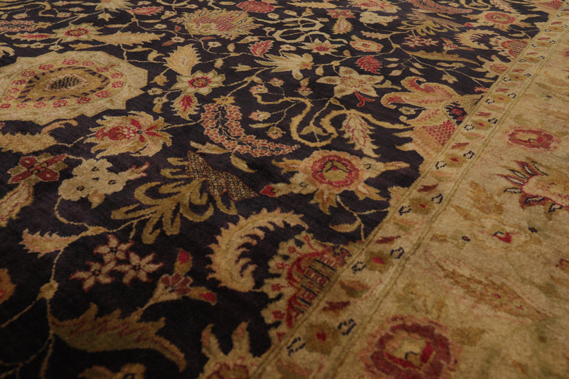 8'2" x 9'10" Hand Knotted Wool Agra 250 KPSI S.fine Veg dyes Area Rug Charcoal