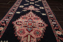 2'6" x 22' Hand Knotted Wool Rare Romanian Herizz Area Rug Midnight Blue Runner