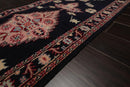 2'6" x 22' Hand Knotted Wool Rare Romanian Herizz Area Rug Midnight Blue Runner