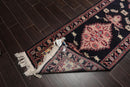 2'6" x 22' Hand Knotted Wool Rare Romanian Herizz Area Rug Midnight Blue Runner