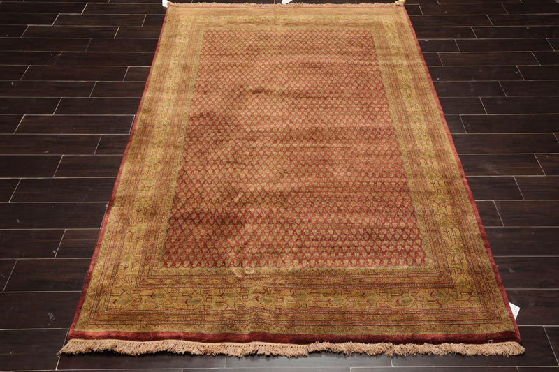 5'7" x 8'3" Hand Knotted 100% Wool Boteh Paisley Oriental Area Rug Rust