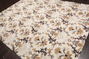 7'9” x 9'9" Transitional Floral Oriental Area Rug Beige, Brown